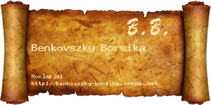 Benkovszky Borsika névjegykártya